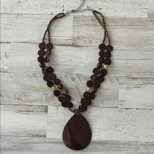Elegant Brown Beaded Necklace